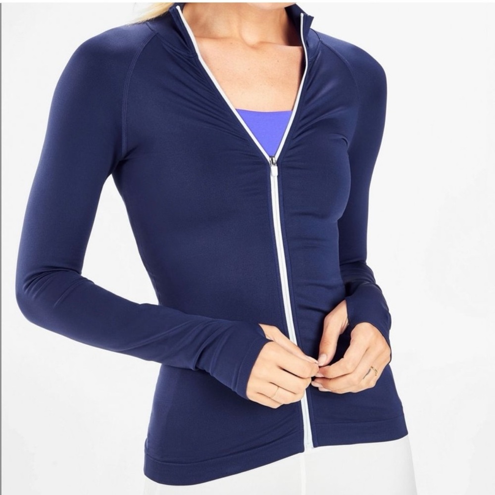 Fabletics Women's Navy Zip-Up Top